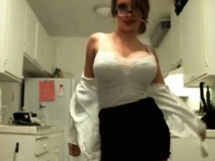 Naughty teacher gets undressed revealin tits