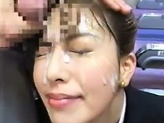 Japanese Stewardess Enjoys A Bukkake