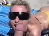 Blonde Gets A Facial While Tanning POV