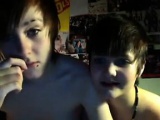 Emo Lesbian Couple Fooling Around