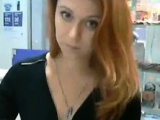 Pretty Redhead Fooling Around At Work