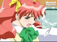 Sexy hentai redhead sucks this big cock until it cums all