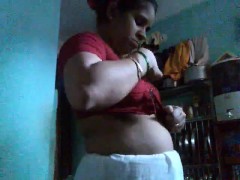 Indian Wearing Saree After-bath