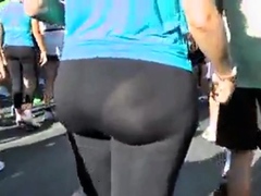 Massive Ass in see through leggings