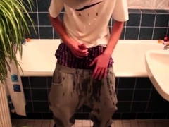 Uncircumcised skinny teen pee pants