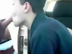 Sucking a cock seated in his car