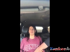 Very Cute Chick Gets Fingered To Orgasm In Back Seat