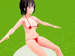 Toyota Nono Anime girl wearing a mostly naked micro bikini.