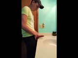 Big-Cock Latin Hunk Jerks Off in Bathroom