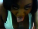 Thick Ebony Woman Gives A Blowjob POV